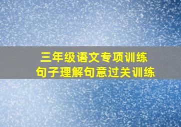 三年级语文专项训练 句子理解句意过关训练